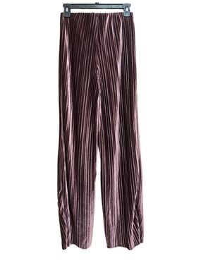 Mauve Wide-Leg Velvet Pants